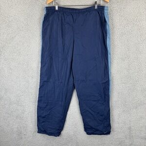Vintage Nike Track Pants Mens Large Navy Stripe Jersey Lined Windbreaker 90s Y2K